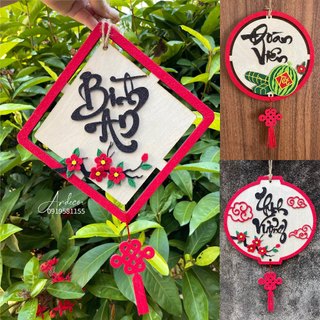Bảng gỗ trang trí decor nhà cửa tết 2024