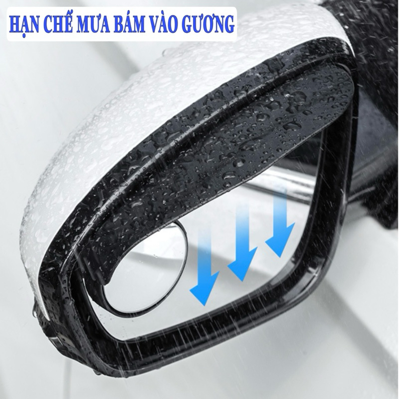Vè che chắn mưa kèm gương cầu xóa điểm mù gắn gương chiếu hậu ô tô xe hơi hạn chế bám nước mở rộng tầm nhìn