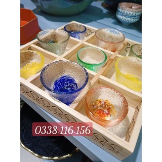 Ly thủy tinh uống sake phong cách Nhật Bản