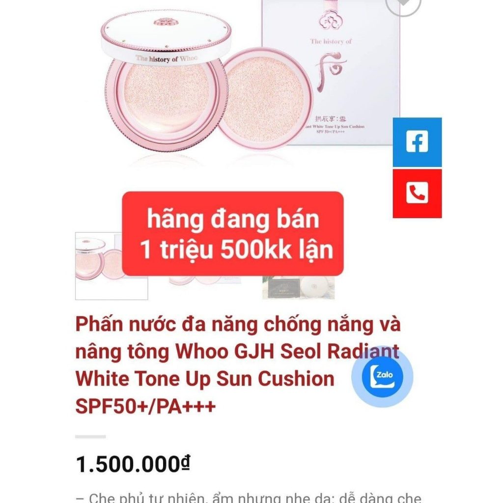 Cushion nhà hoàng cung Whoo