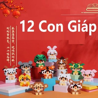 Mô hình lắdp ráp 12 con giáp ,Mô hình lắp ghép mini 3D