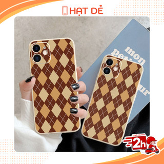 Ốp lưng Nâu Kẻ cho iphone 7plus/8plus/x/xs/xs max/11/11pro max/12/12pro max.