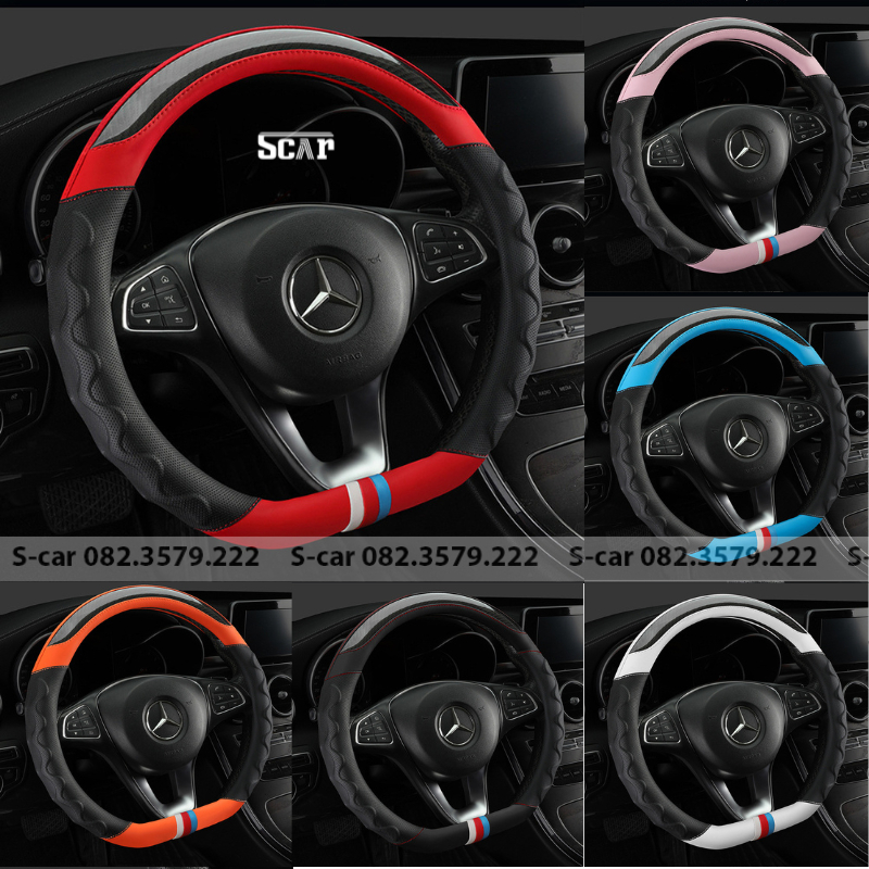 Bọc vô lăng D-cut thể thao 3 sọc phối da nhiều màu size 38 phù hợp tất cả các dòng xe từ 4 đến 7 chỗ, bán tải