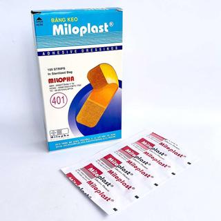 [100 miếng] Hộp băng keo cá nhân Miloplast, gạc vết thương, cho gia đình và các cơ sở y tế