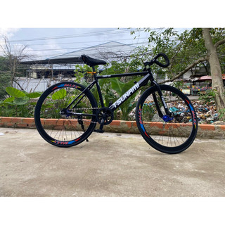 Xe Đạp Fixed Gear & Single Speed, Đen Bóng - Vành 4 Phân Đen ( KÈM STRAP )