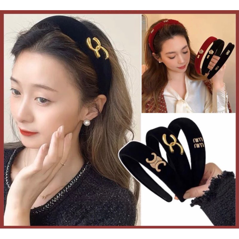 Băng đô tóc , Bờm cài tóc nữ Bạch Lộc thiết kế chất liệu nhung cao cấp phong cách Hàn Quốc cổ điển thời trang