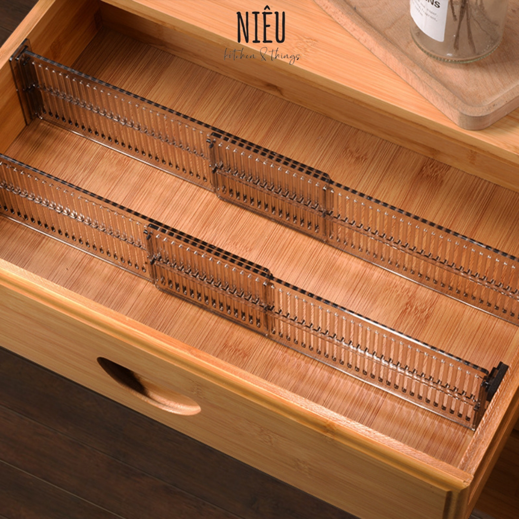 Thanh Kệ Vách Chia Ngăn Tủ Quần Áo Ngăn Bàn Giá Sách Thông Minh Bằng Nhựa Điều Chỉnh Kích Cỡ