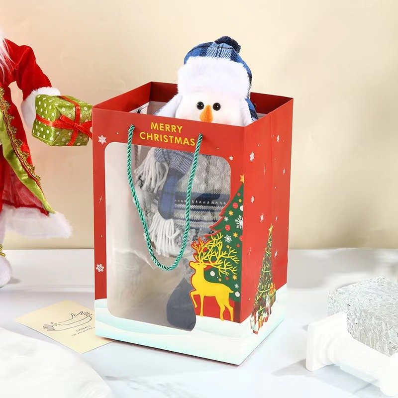 Túi cứng mặt trong suốt, túi quà tặng Giáng Sinh