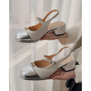 Giày Mary Jane nữ Sobinaa gót vuông da bóng,SANDAL CAO 4CM Miu da siêu mềm