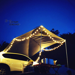 Đèn LED trang trí dây bóng tròn vàng ấm không nháy dùng pin tiện lợi, dùng đi du lịch cắm trại dã ngoại tiện lợi-DCP7