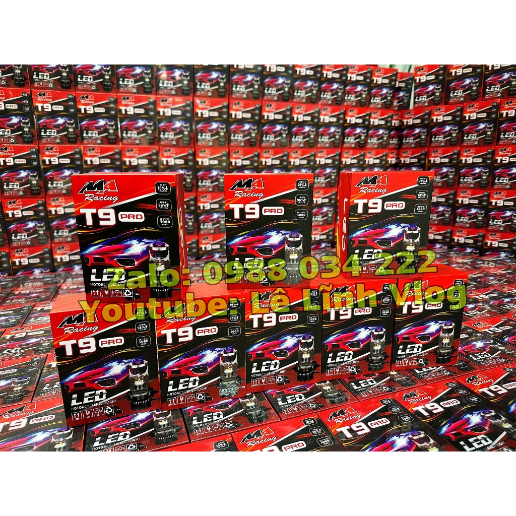 Đèn Pha Led Bi Mini T9 Pro  60W MA Racing Chính Hãng_Sáng Hơn Bi Cầu To 3.0 _ Lê Lĩnh Vlog