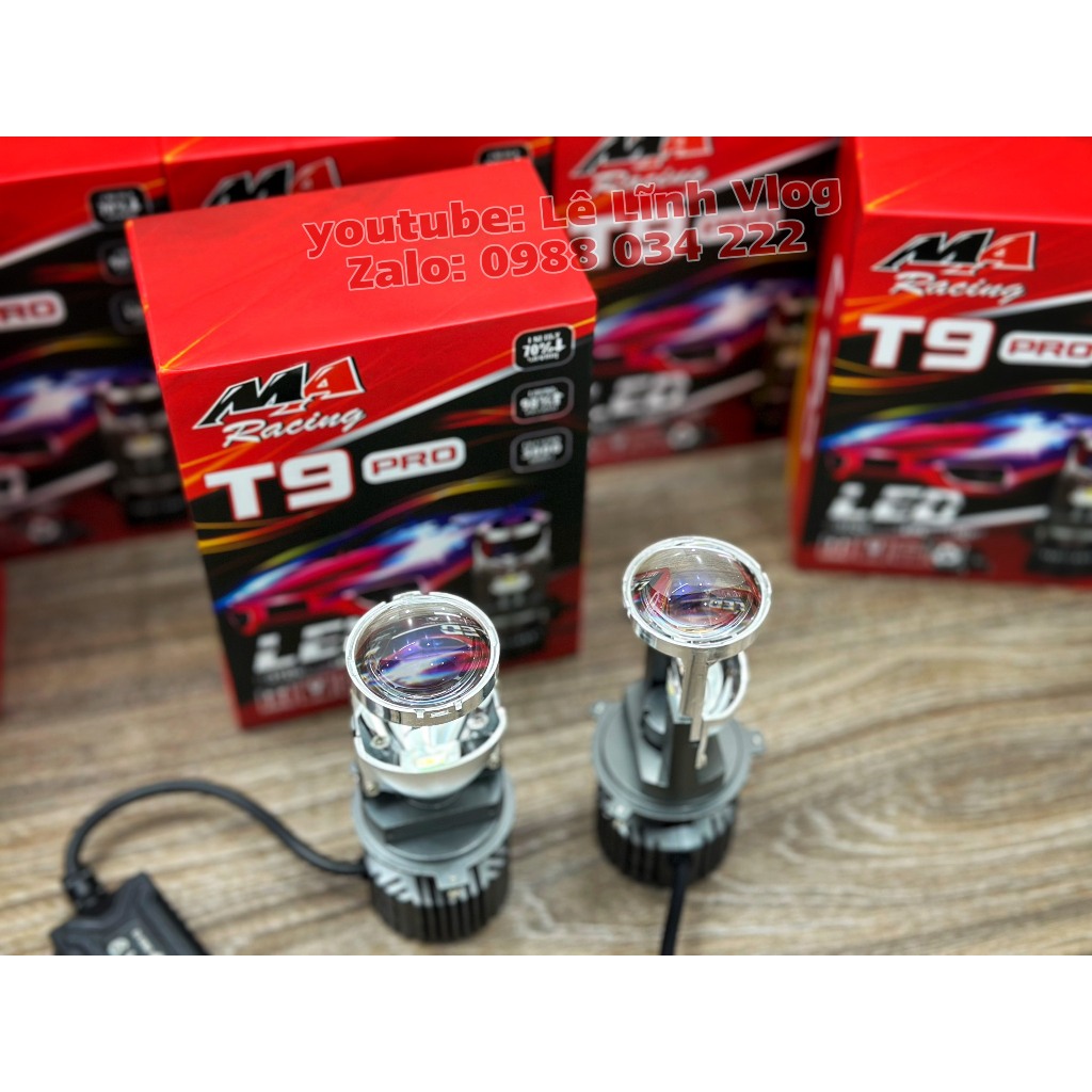 Đèn Pha Led Bi Mini T9 Pro  60W MA Racing Chính Hãng_Sáng Hơn Bi Cầu To 3.0 _ Lê Lĩnh Vlog