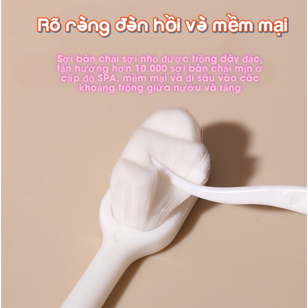 Bàn chải đánh răng lông cotton siêu mềm cho bé tập đánh răng