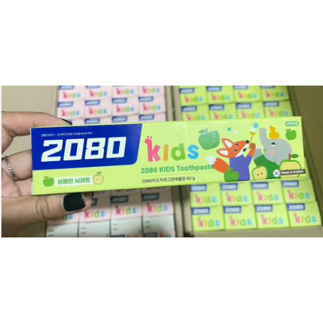 Kem đánh răng trẻ em ngừa sâu răng 2080 Kids Hàn Quốc 80g - Hương táo