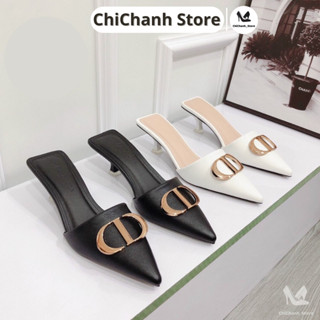 Guốc Sục Sabo Cao Gót 3p Khóa CD Vàng Đồng Xinh Sang Lên Chân Tôn Dáng - Dép Cao Gót Văn Phòng Chị Chảnh Store