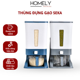 Thùng gạo thông minh Seka dung tích 12kg, có cốc đong gạo nút bấm