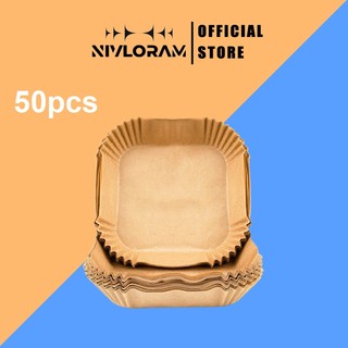 SET 50 TờGiấy Lót Nồi Chiên Không Dầu Màu Nâu ,Giấy Nến Vàng Lót Nồi Chiên Không Dầu Đa Năng
