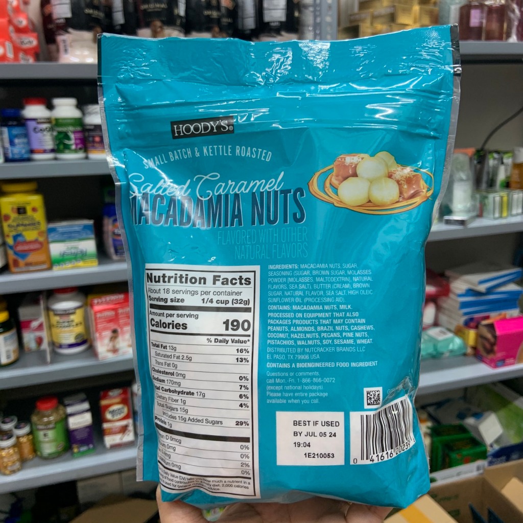 Hạt macca tẩm caramel date 7/24 Hoody Salted Caramel Macadamia Nuts - EDS Mart