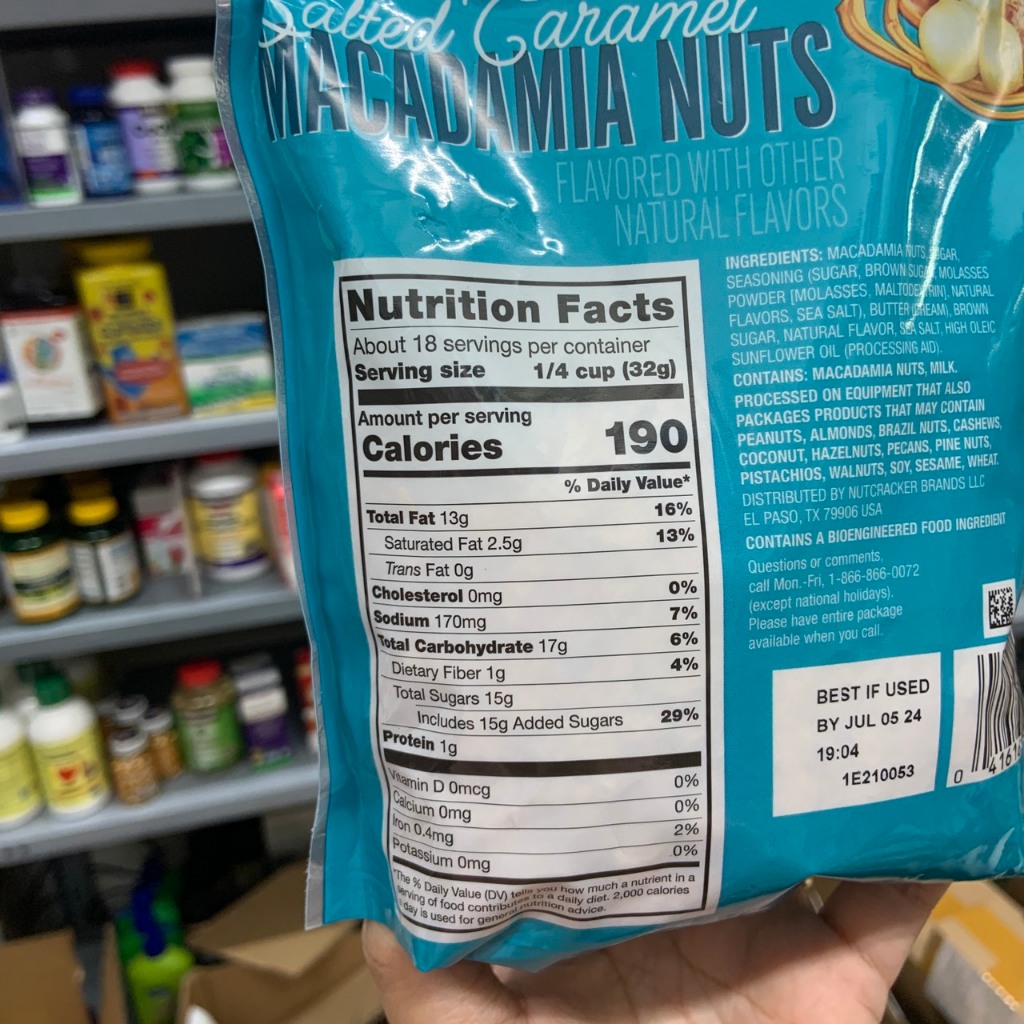 Hạt macca tẩm caramel date 7/24 Hoody Salted Caramel Macadamia Nuts - EDS Mart