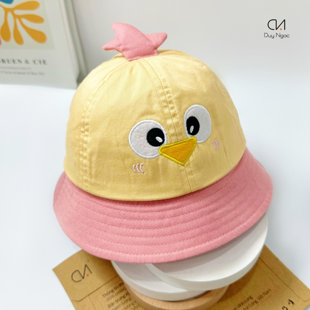 (Size 48 cm) Nón vành kiểu gà cute Duy Ngọc cho bé 1 đến 2 tuổi  - Chất liệu cotton cao cấp, thoáng mát, mềm mại (8601)