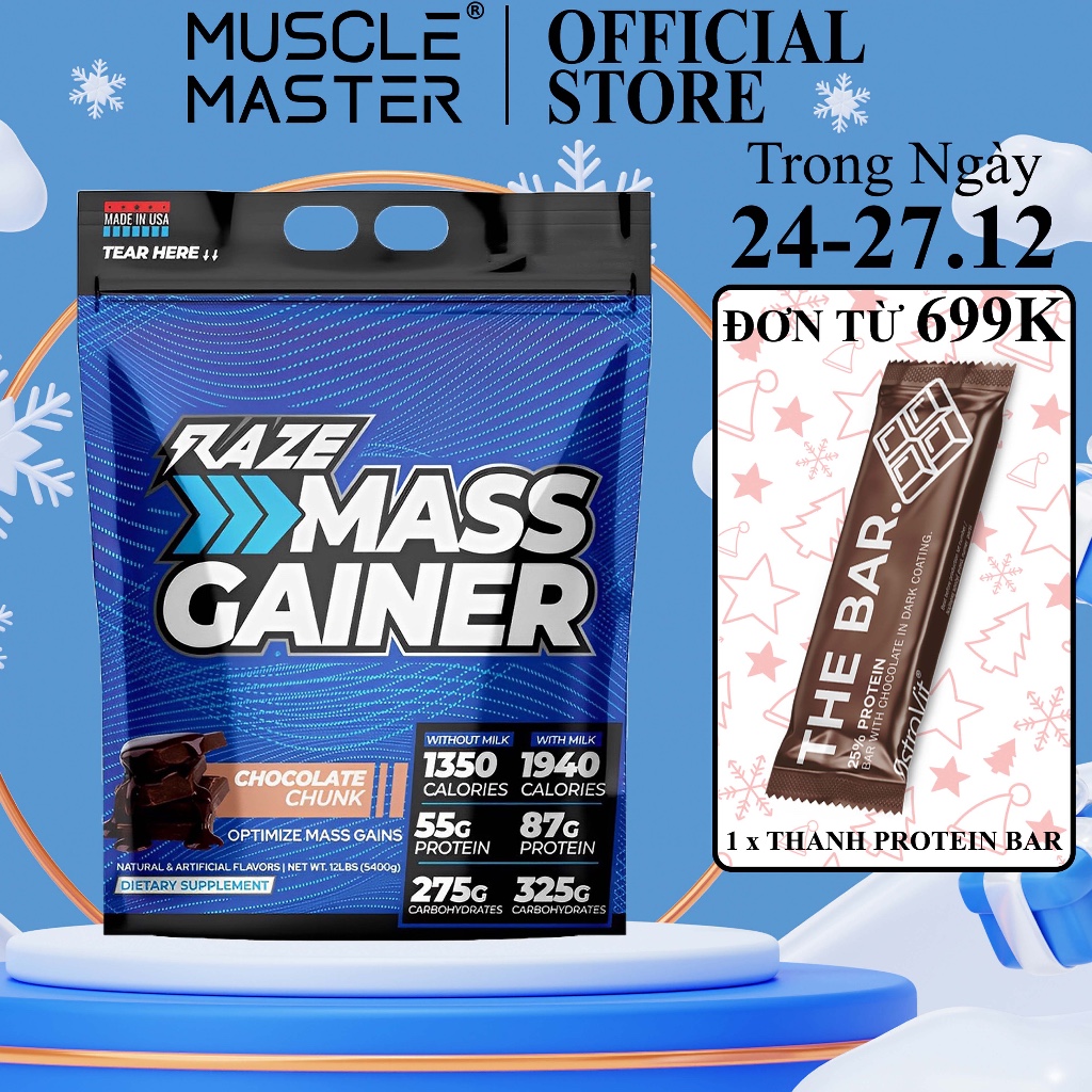 Mass Tăng Cân và Cơ Nạc Raze Mass Gainer 5.4kg