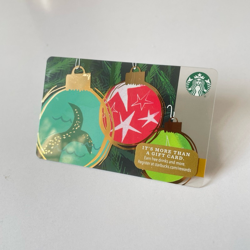 2505 THẺ STARBUCKS NHỰA US SIREN 3 CHRISTMAS BALL, thẻ có trầy (thẻ đã sử dụng, dùng để sưu tầm)