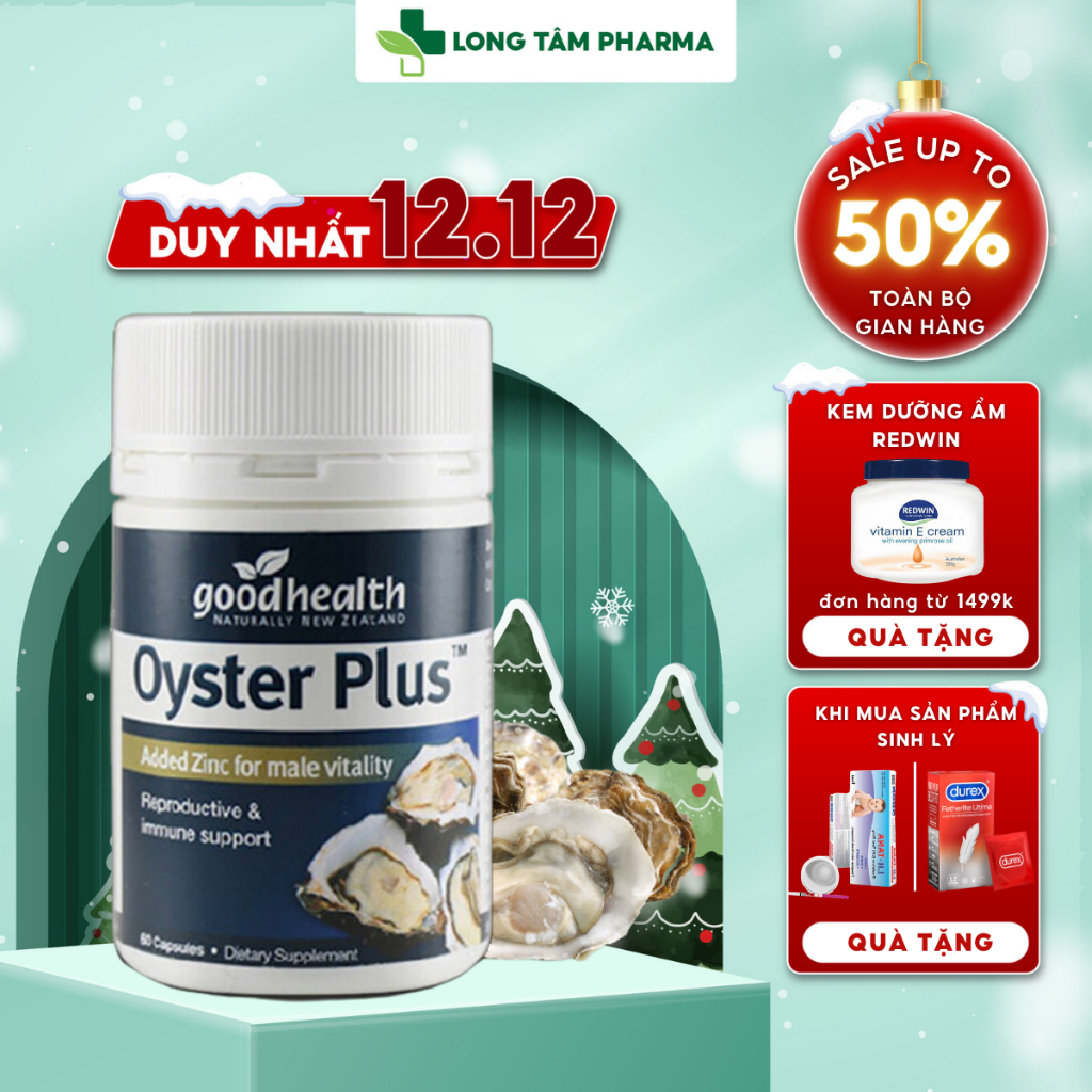 Tinh chất hàu biển Oyster Plus Goodhealth giúp tăng chất lượng tinh trùng, tăng cường đề kháng cho nam giới 60 viên