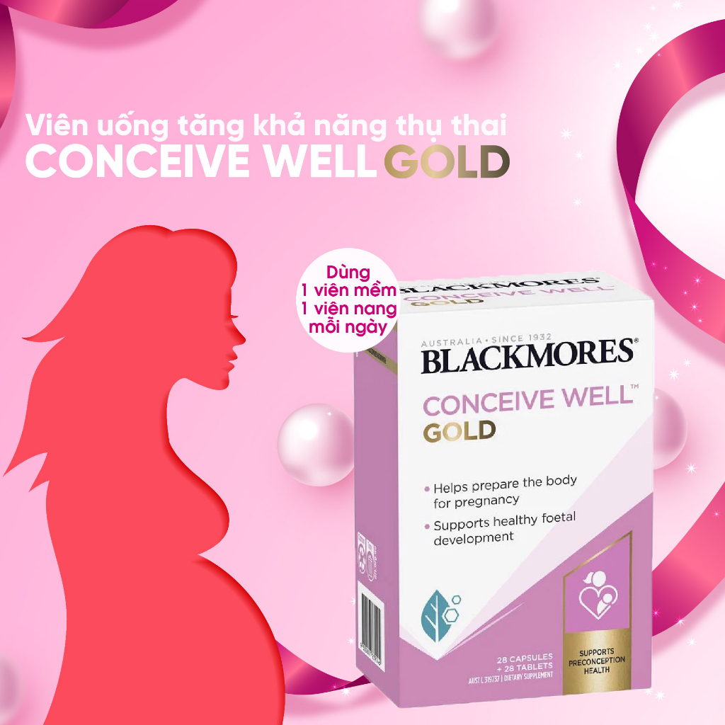 Combo tăng khả năng thụ thai 2 món Tinh dầu hoa anh thảo Blackmores 190 viên + Bổ trứng Blackmores 56 viên cho nữ giới