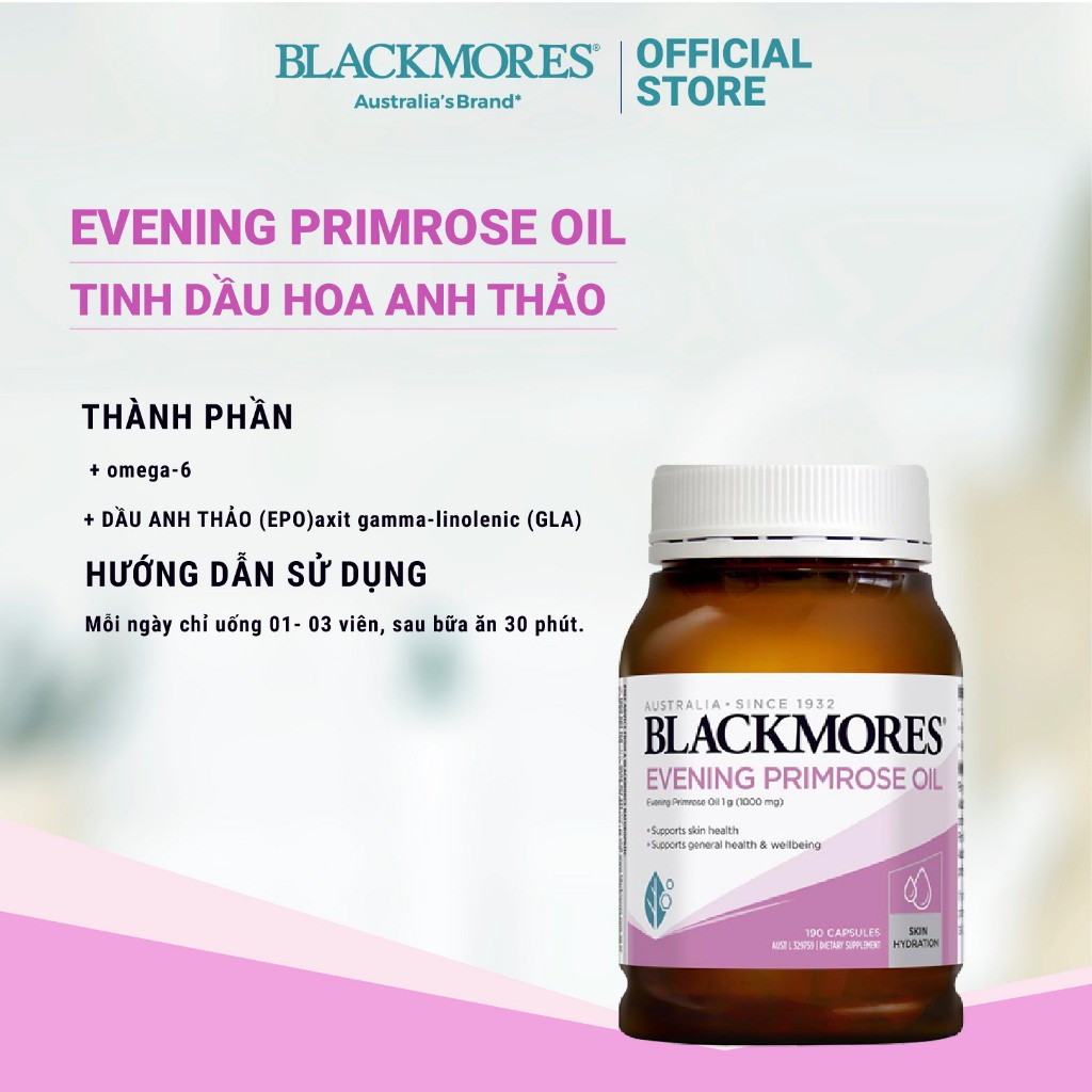 Combo tăng khả năng thụ thai 2 món Tinh dầu hoa anh thảo Blackmores 190 viên + Bổ trứng Blackmores 56 viên cho nữ giới