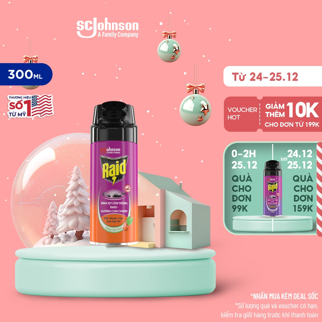 RAID Bình xịt côn trùng Hương Cam Chanh 300ML - DN