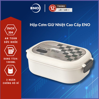 Hộp cơm giữ nhiệt inox 304 cao cấp hộp đựng cơm giữ nhiệt 2 ngăn chống rò rỉ eno