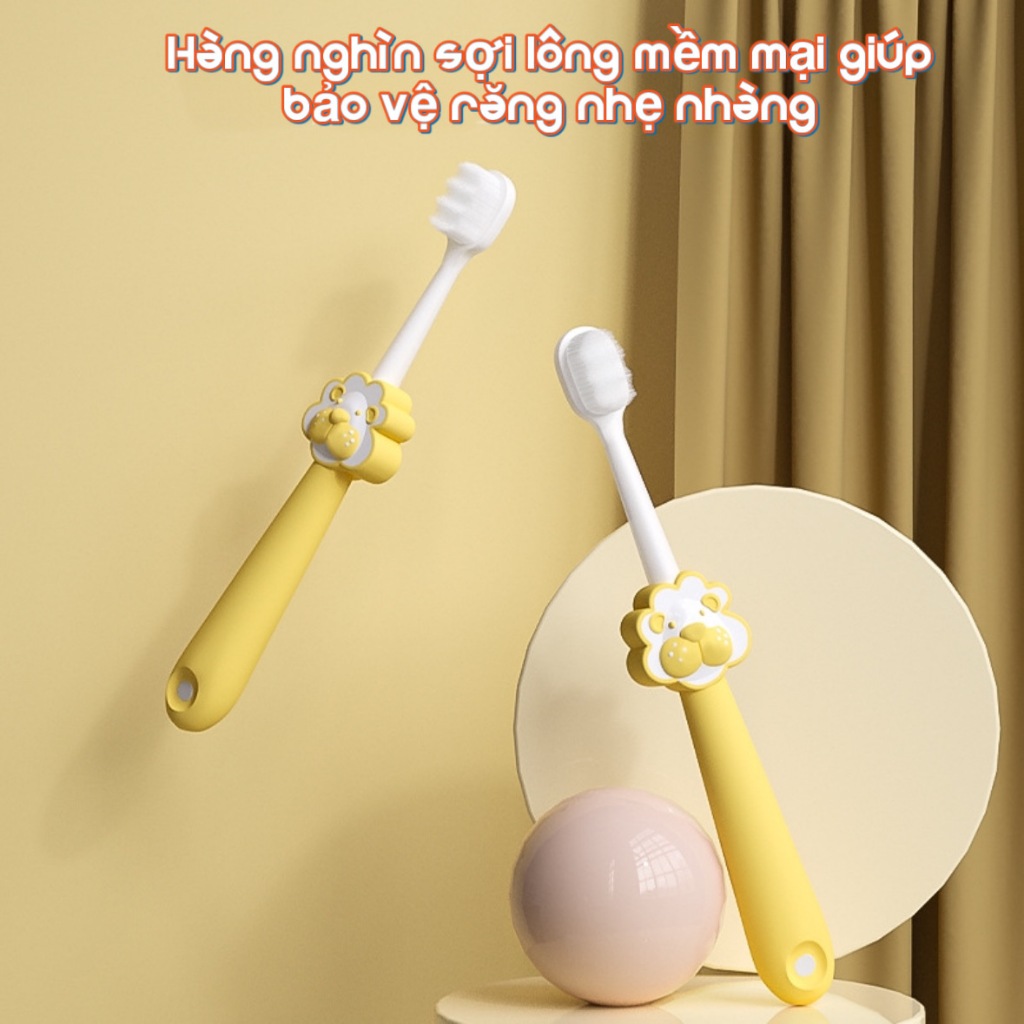 Bàn chải đánh răng lông cotton siêu mềm cho bé tập đánh răng