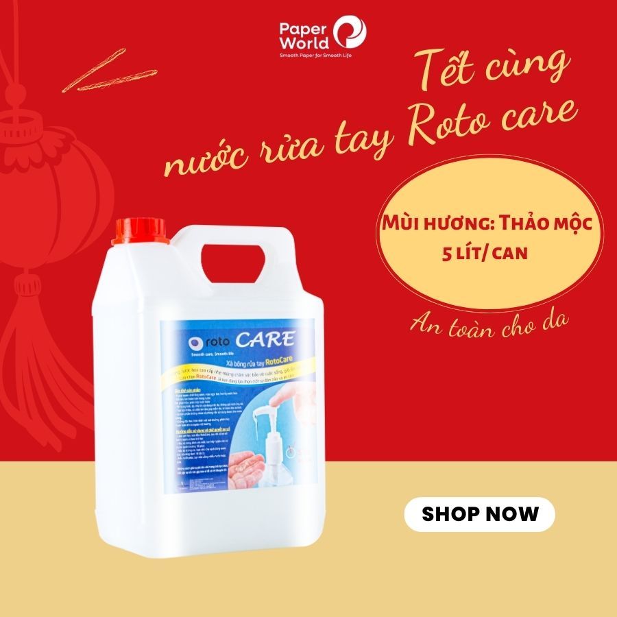 Xà Bông Rửa Tay Diệt Khuẩn Thế Giới Giấy Roto Hương Thảo Mộc Dịu Nhẹ, Không Khô Da Tay - Can 5 Lít