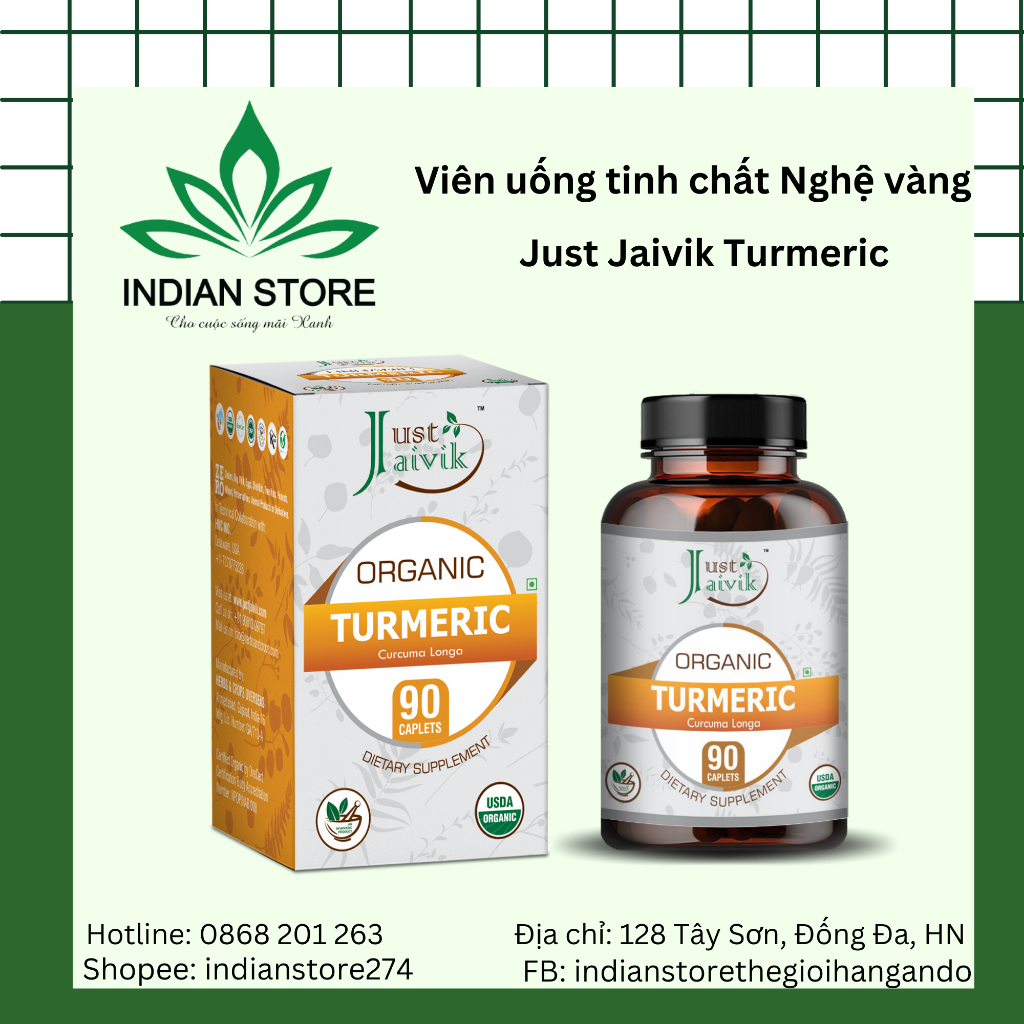 Viên uống tinh chất nghệ vàng Just Jaivik Turmeric