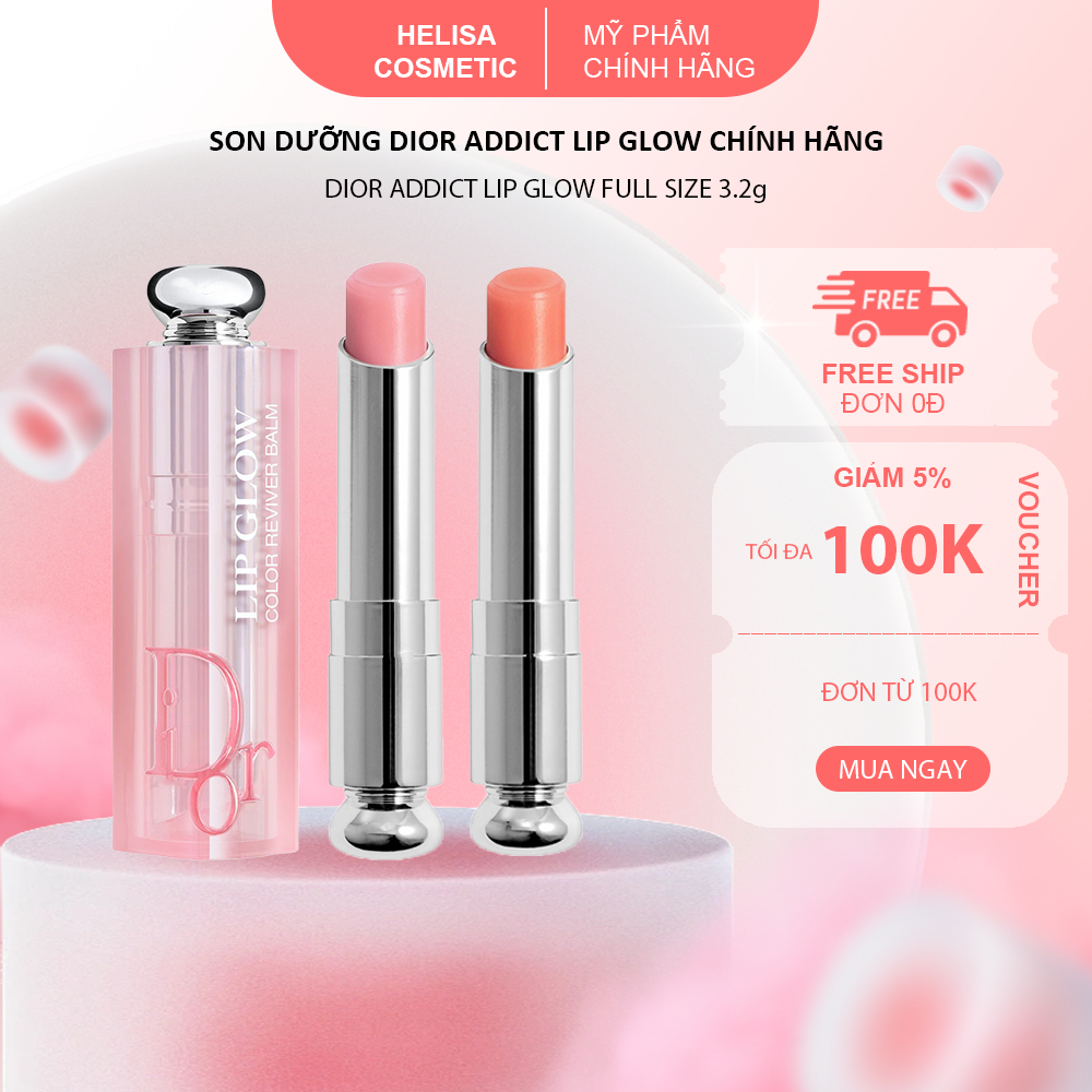 Son Dưỡng Dior Addict Lip Glow Fullsize 3.2g Chính Hãng Cấp Ẩm, Dưỡng Môi Mềm Mịn