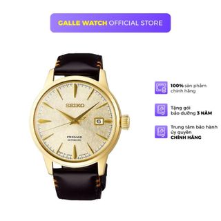 Đồng hồ cơ nam Seiko SRPH78J1 mặt kính Hardlex cao cấp, chống nước 5ATM, dây da đeo tay thời trang, lịch lãm
