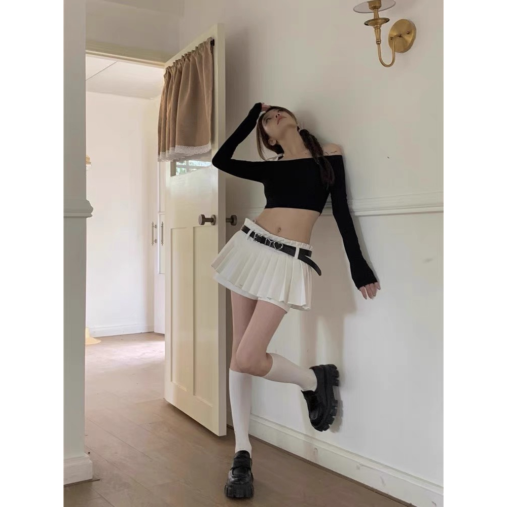 Áo croptop kiểu tay dài DaaLaa Store kiểu trễ vai phong cách gợi cảm A5881