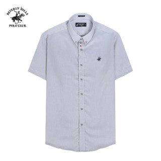 Beverly Hills Polo Club-Áo sơ mi ngắn tay Nam Slim Fit Xám Trơn-CMSSW23TL001