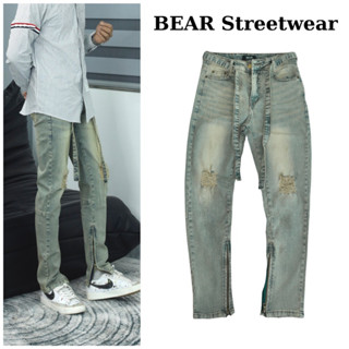 Quần jean nam streetwear cao cấp BEAR STREETWEAR 3 màu wash form slimfit vải denim co giãn(sk032)