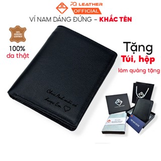 Ví nam da bò Nappa cao cấp PQ Leather PV15, da thật full hộp làm quà tặng bảo hành 12 tháng