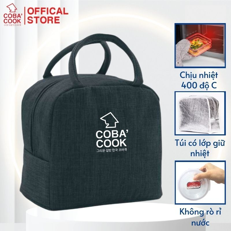 Túi Giữ Nhiệt COBACOOK Hộp Lớn Với 1 Khóa Kéo Và Lớp Bạc Giữ Nhiệt-CBB