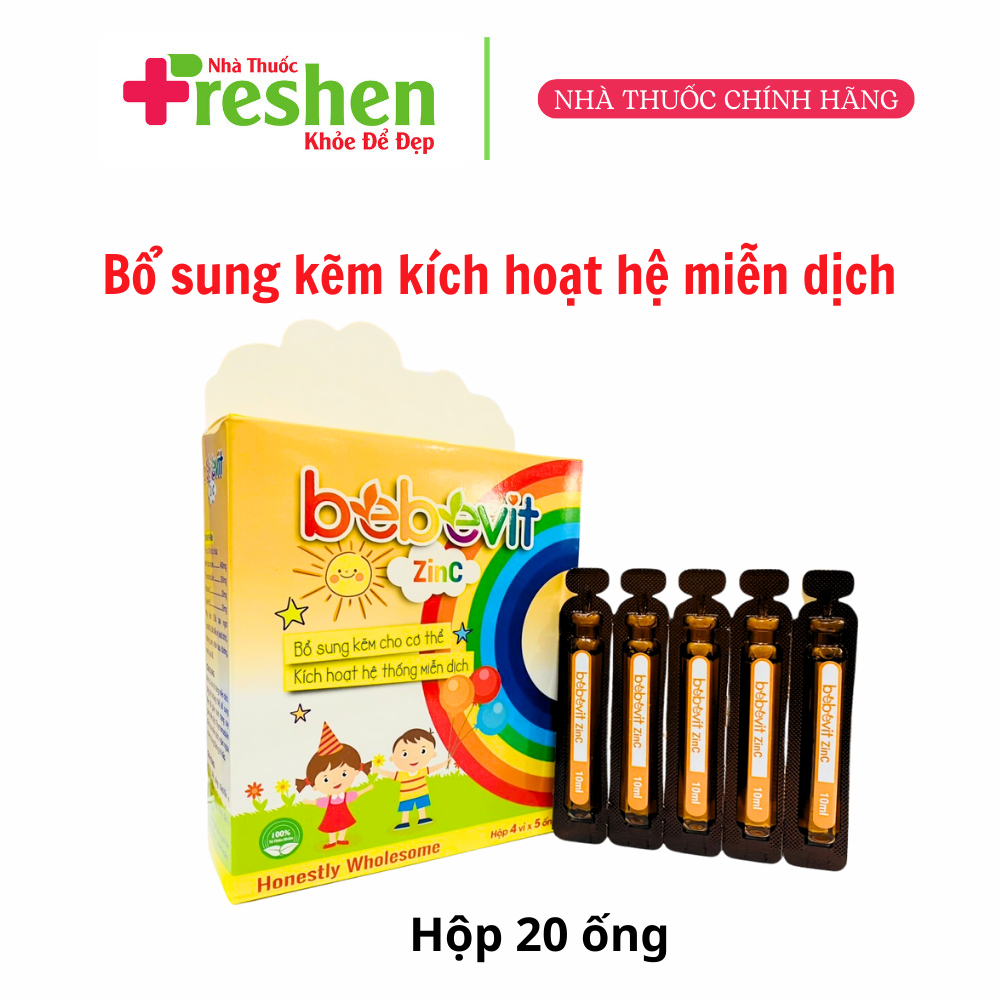 Bebevit Zinc bổ sung kẽm, hỗ trợ ăn ngon, tăng cường sức khỏe, tăng sức đề kháng, miễn dịch chống còi xương