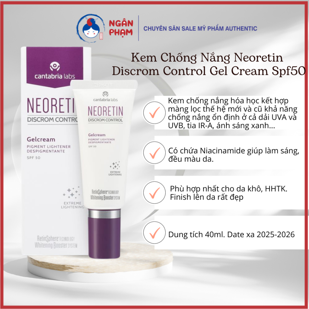 Kem Chống Nắng Neoretin Discrom Control SPF50 40ml
