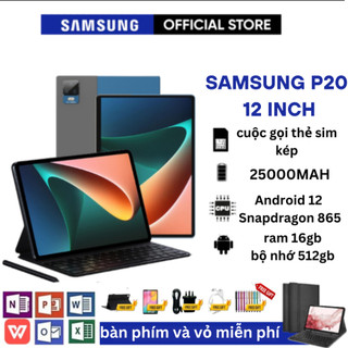MẪU MỚI 2023 Máy tính bảng Samsung Galaxy P20 5G + Máy tính bảng 12 inch 16GB + 512GB