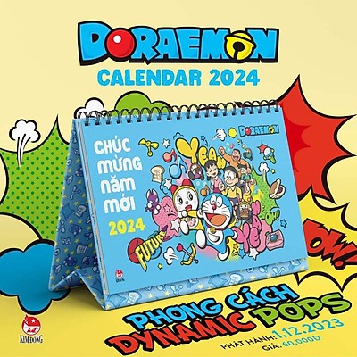 Lịch để bàn Doraemon 2024