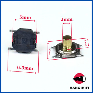 Nút nhấn nhả kim loại đầu đồng smd 4 3.5 mm