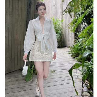 pass set sơ mi chân váy sexy đẹp size S