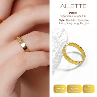 Nhẫn nữ titan không gỉ Ailette, nhẫn ngón trỏ basic NACY R906