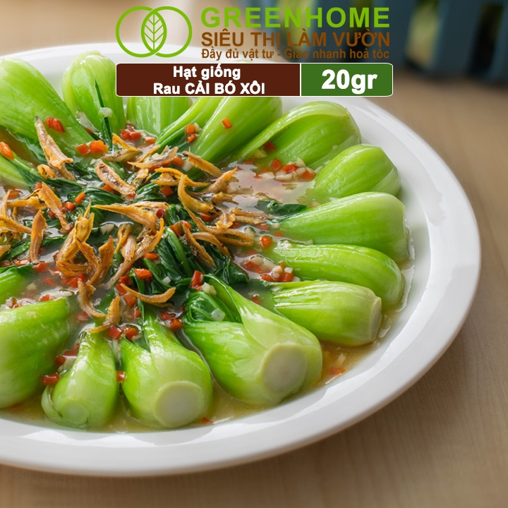 Hạt Giống Rau Cải Thìa Greenhome, Gói 20g, Dễ Trồng Quanh Năm, Nảy Mầm Cao, Thu Hoạch Nhanh, Năng Suất Cao R08