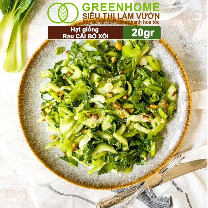 Hạt Giống Rau Cải Thìa Greenhome, Gói 20g, Dễ Trồng Quanh Năm, Nảy Mầm Cao, Thu Hoạch Nhanh, Năng Suất Cao R08